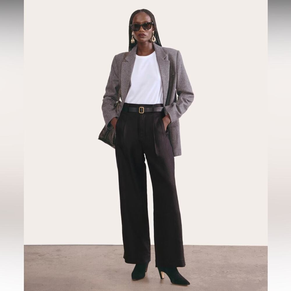 Everlane The Way-High Drape Pant Black size 4S NWT